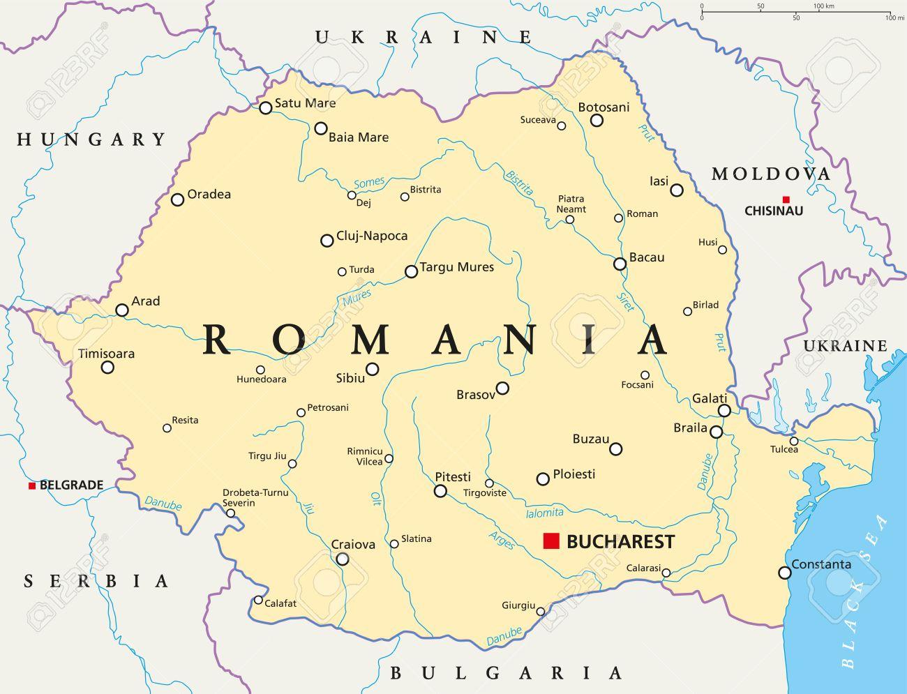 Карта румынии с городами подробная