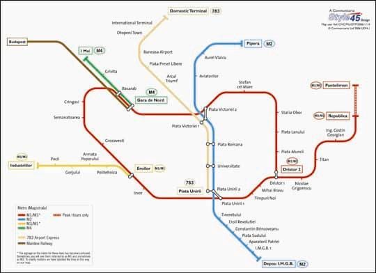Карта Бухарест автобусов 