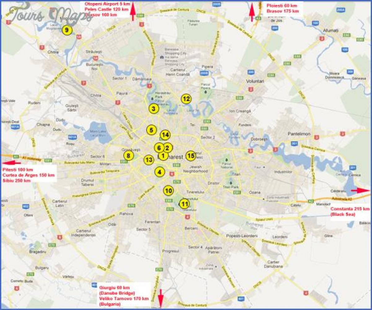 Карта Бухарест достопримечательности 