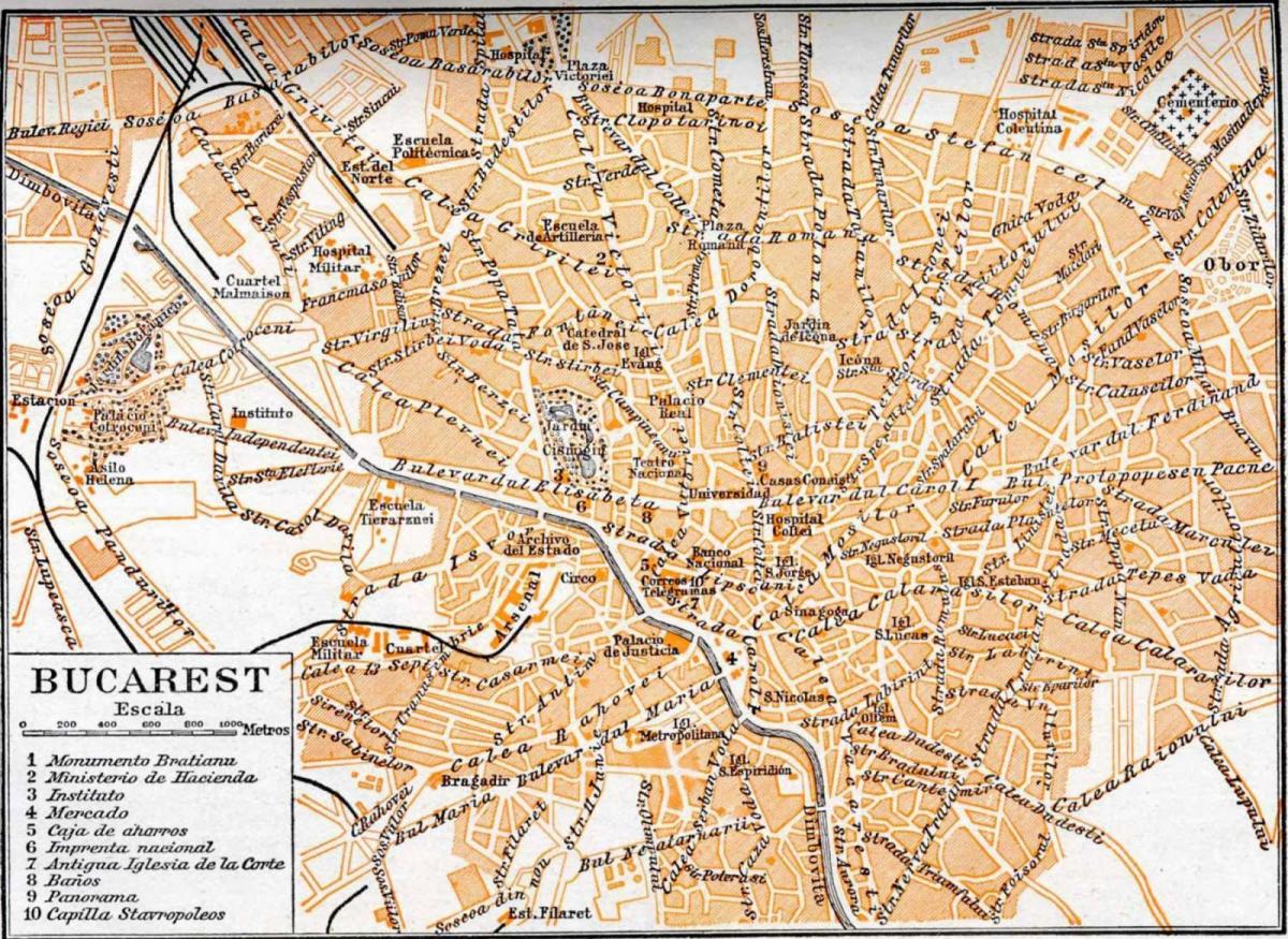 Старый город Бухареста карте