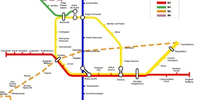 Карта метро Бухареста, Румыния