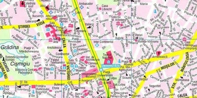 Карта центра Бухареста 